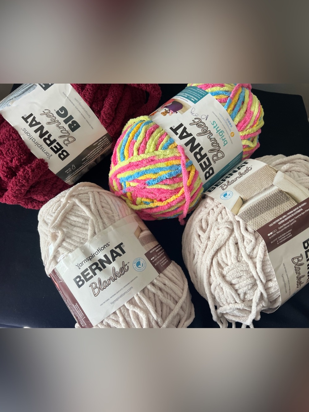 Plush Blanket Yarn - Multicolor and Cream - Soft Cozy Home Bath Yarn (4)